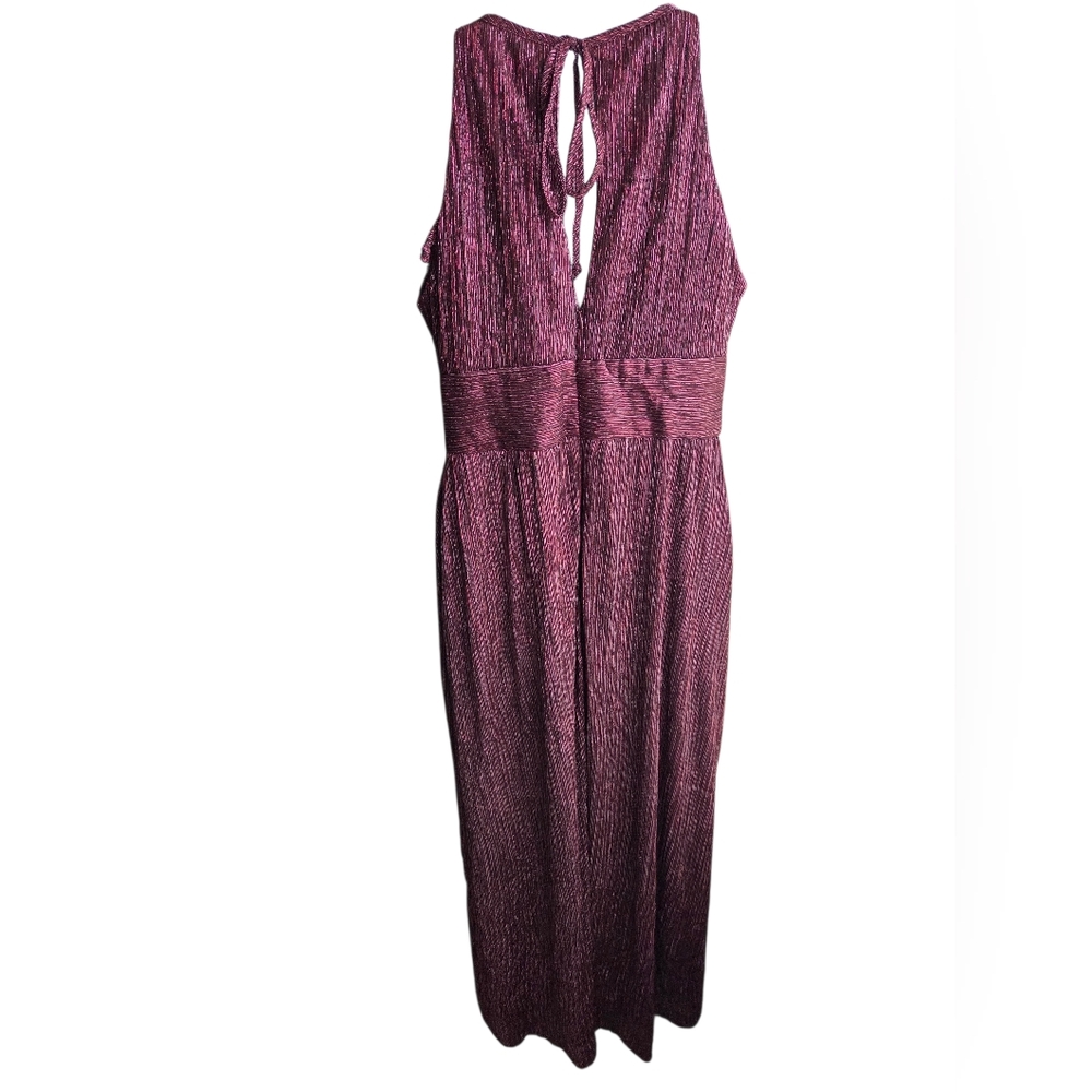 NWT R&M Richards Burgundy Shimmer Formal Gown Dress Size 12P - Picture 2 of 3